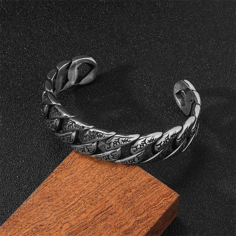 Om Mani Padme Hum Titanium Steel Handcrafted Peace Bracelet