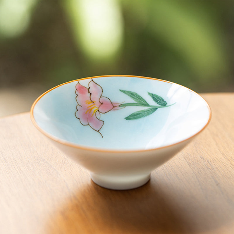 Mandala Koi Fish Lotus Ceramic Tea Cup 50ml Harmony