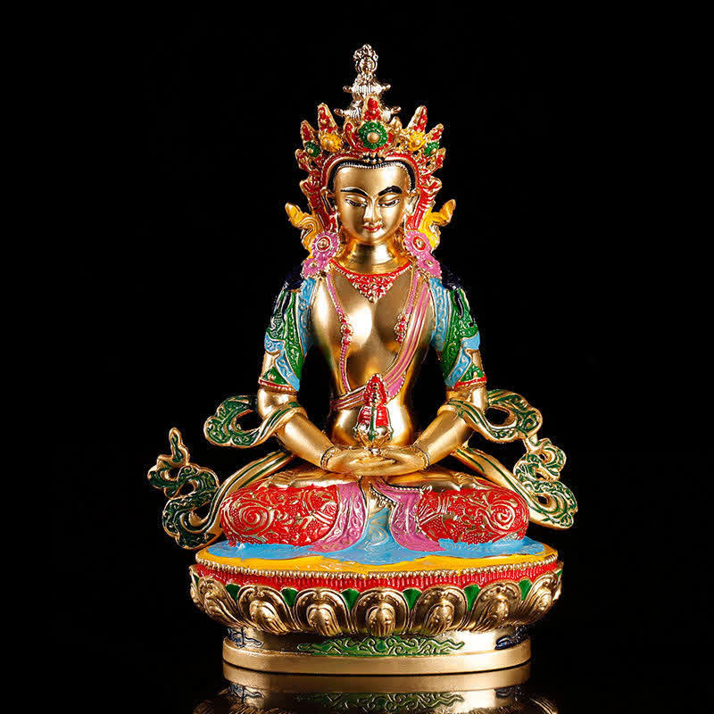 Longevity Buddha Statue 16cm Alloy Serenity Figurine