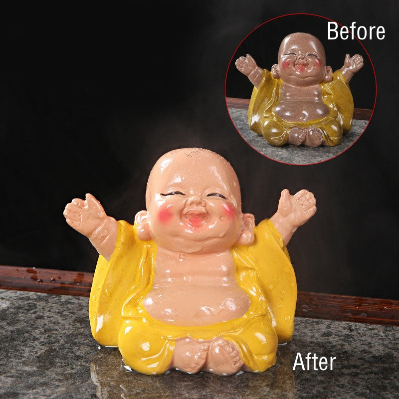 Color Changing Laughing Buddha Resin Tea Pet