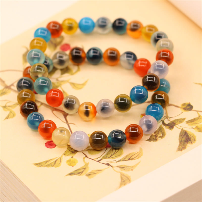 8mm Candy Agate Strength Bead Bracelet for Confidence