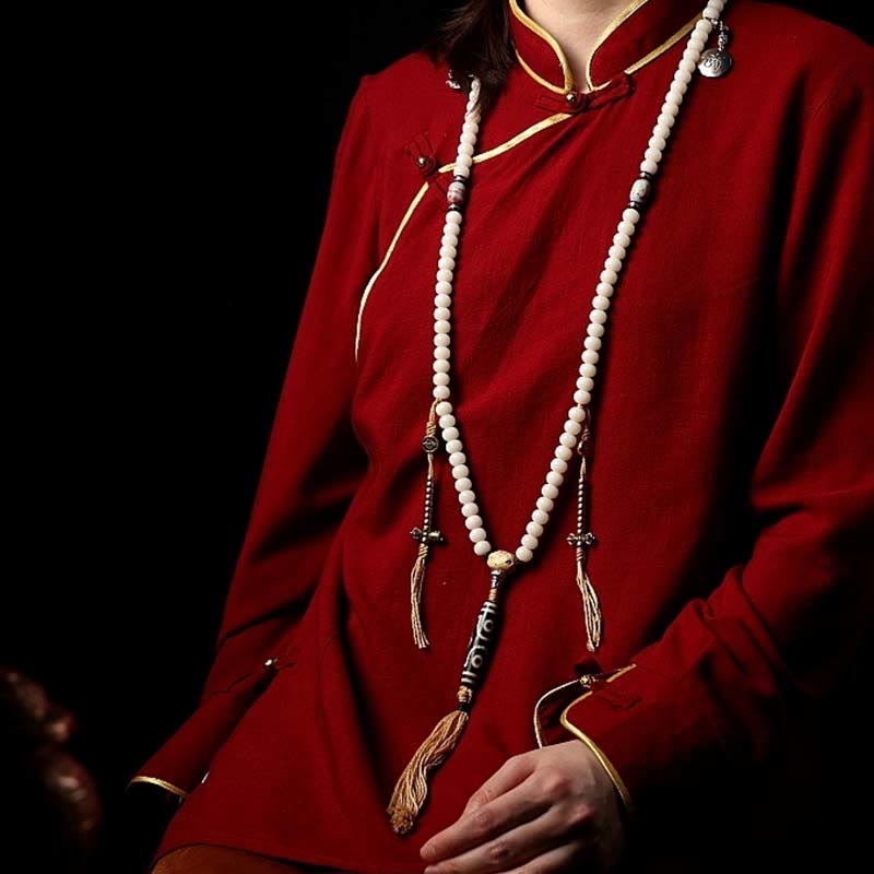 108 Bead Bodhi Seed Mala Bracelet for Wealth & Balance