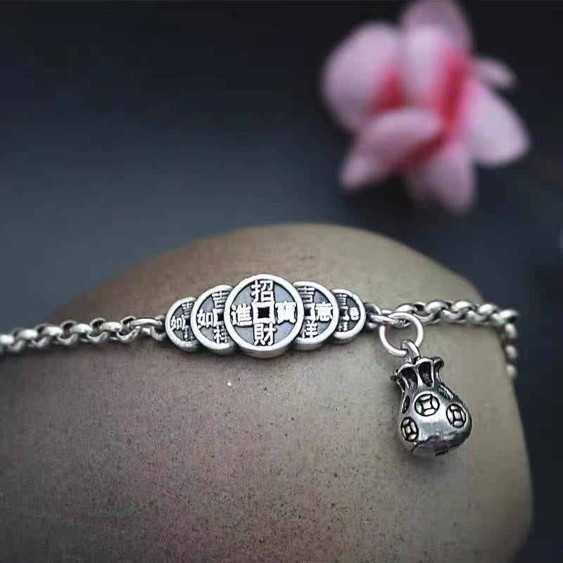 Copper Coin Money Bag Spiritual Bracelet for Wealth & Luck
