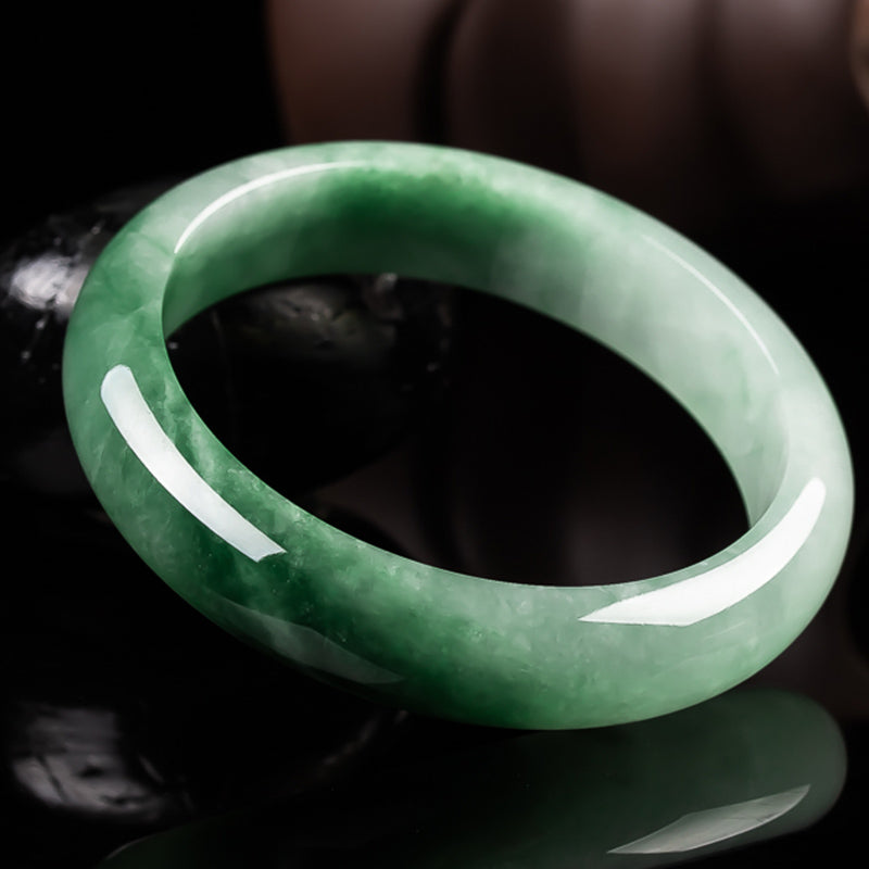 55mm Natural Jade Fortune Blessing Bangle Bracelet