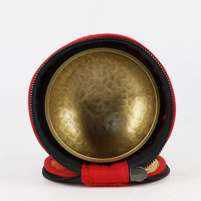 Tibetan Singing Bowl Storage Bag with Zipper Closure 14cm