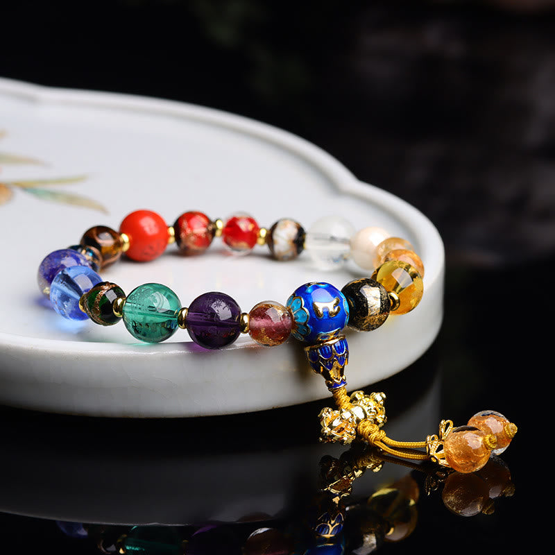 Om Mani Padme Hum Tibetan Wrist Mala | 18 Incense Ash Liuli Glass Beads