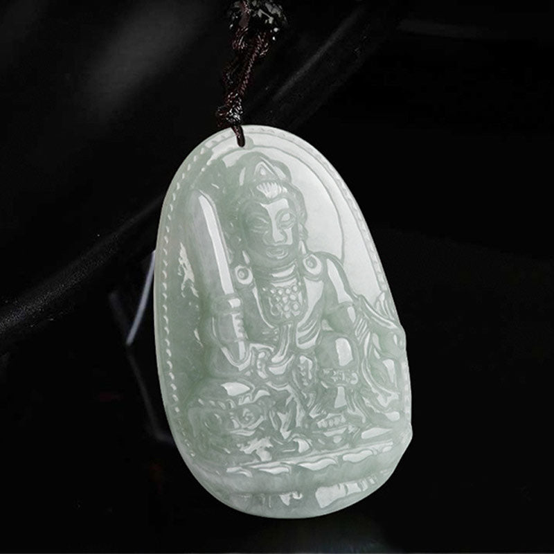 Chinese Zodiac Jade Necklace with Wealth Buddha Pendant