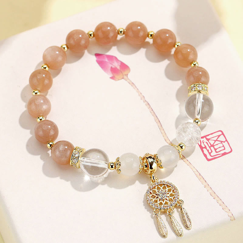 Green Strawberry Quartz Amethyst Dreamcatcher Healing Bracelet