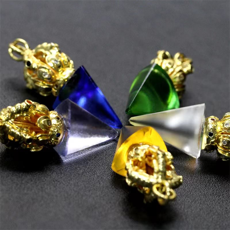 Liuli Crystal Dorje Vajra Spiritual Strength Necklace