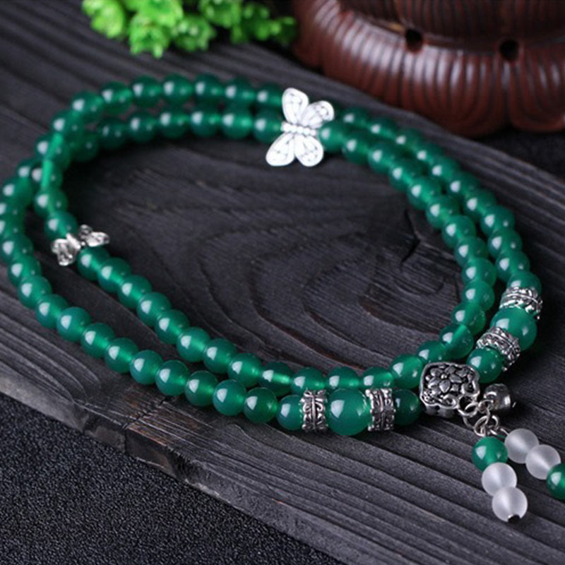 6mm Green Agate Butterfly Support Bracelet