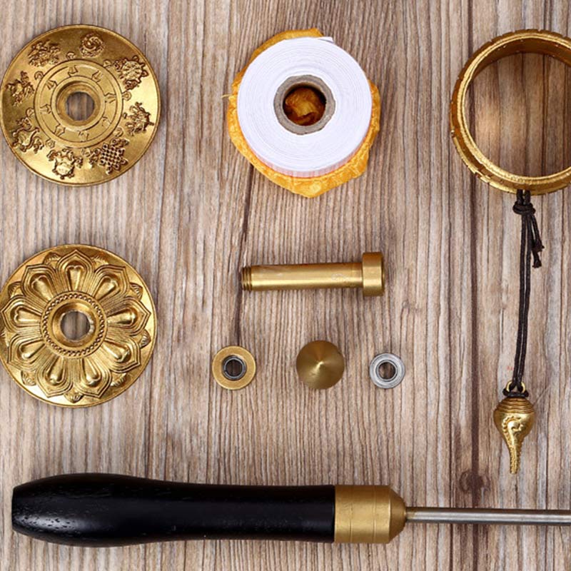 Tibetan Copper Prayer Wheel with Om Mani Padme Hum Mantra