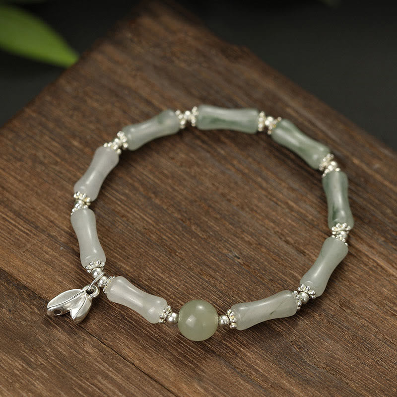 Tianshan Jade Bamboo Luck Bracelet | 14-16cm Womens