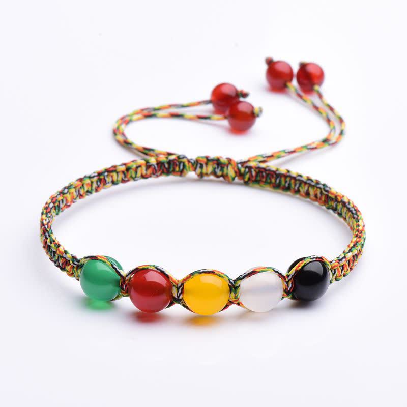 Colorful Agate Five Elements 8mm String Bracelet