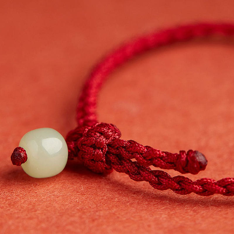 Jade Lotus Peace Buckle String Bracelet for Abundance