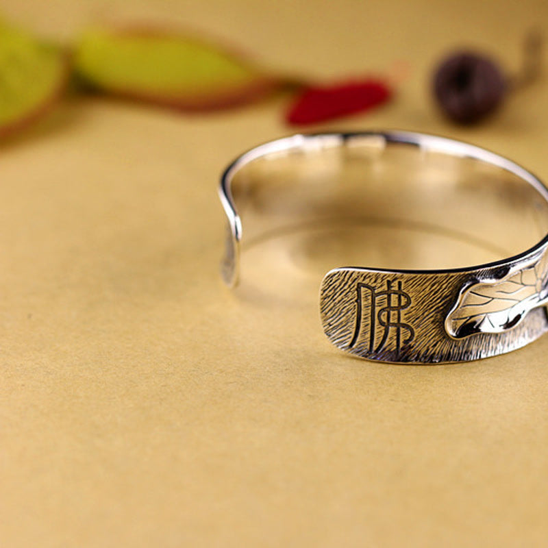 Lotus Flower Calm Bracelet in 925 Sterling Silver Adjustable