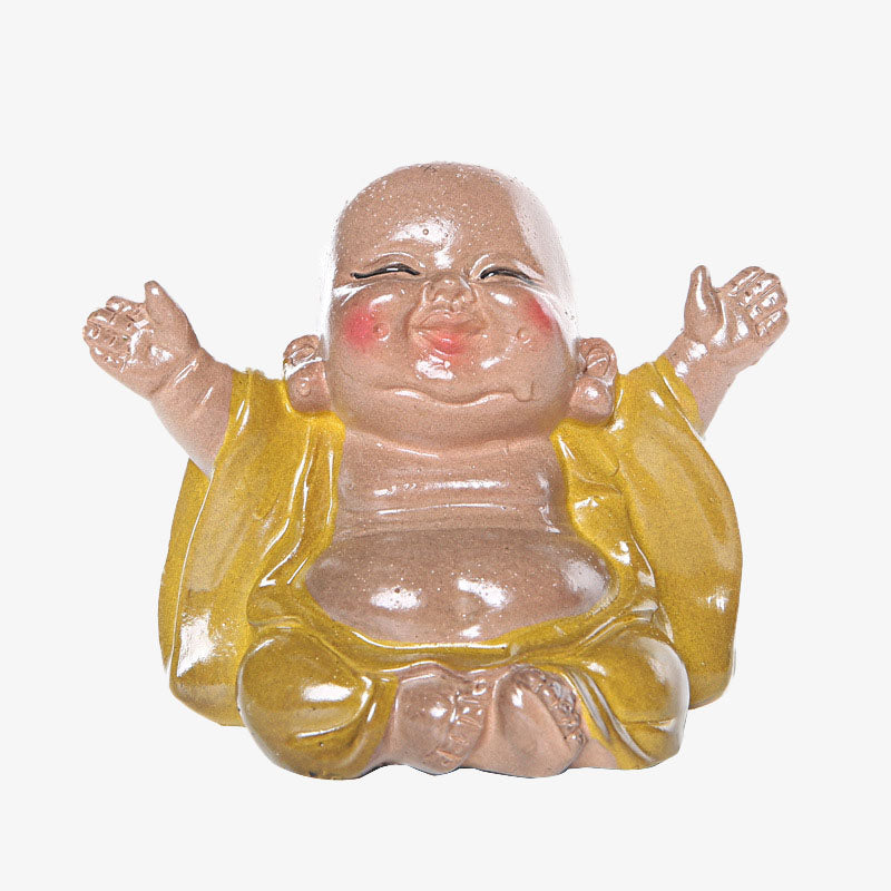Color Changing Laughing Buddha Resin Tea Pet