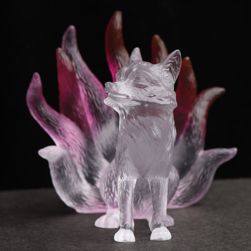 Small Liuli Nine-Tailed Fox Figurine for Success & Strength