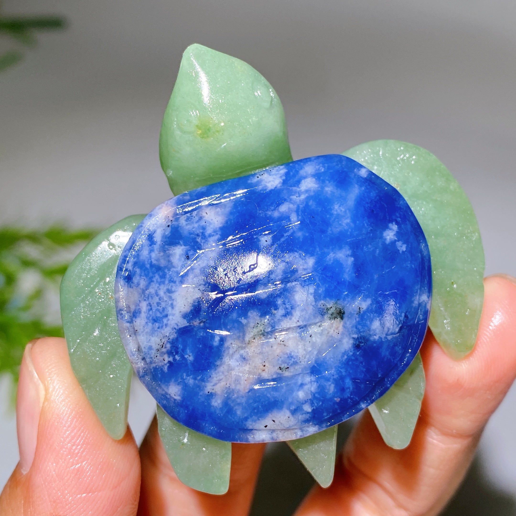 2.0-2.2" Crystal Turtle with Green Aventurine Base Healing Figurine