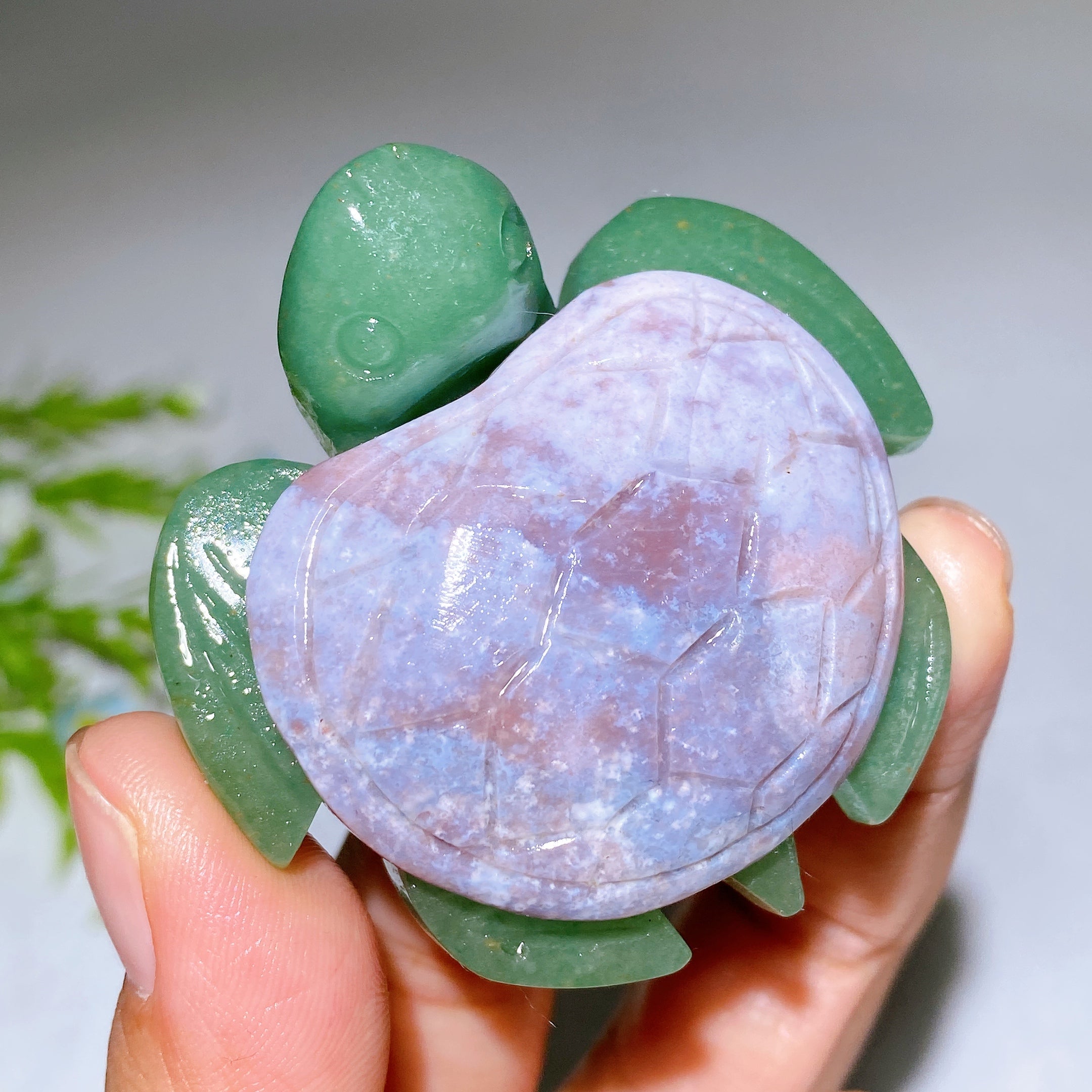 2.0-2.2" Crystal Turtle with Green Aventurine Base Healing Figurine