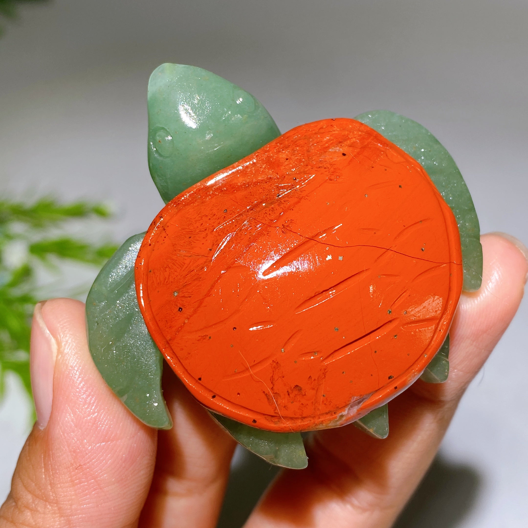 2.0-2.2" Crystal Turtle with Green Aventurine Base Healing Figurine