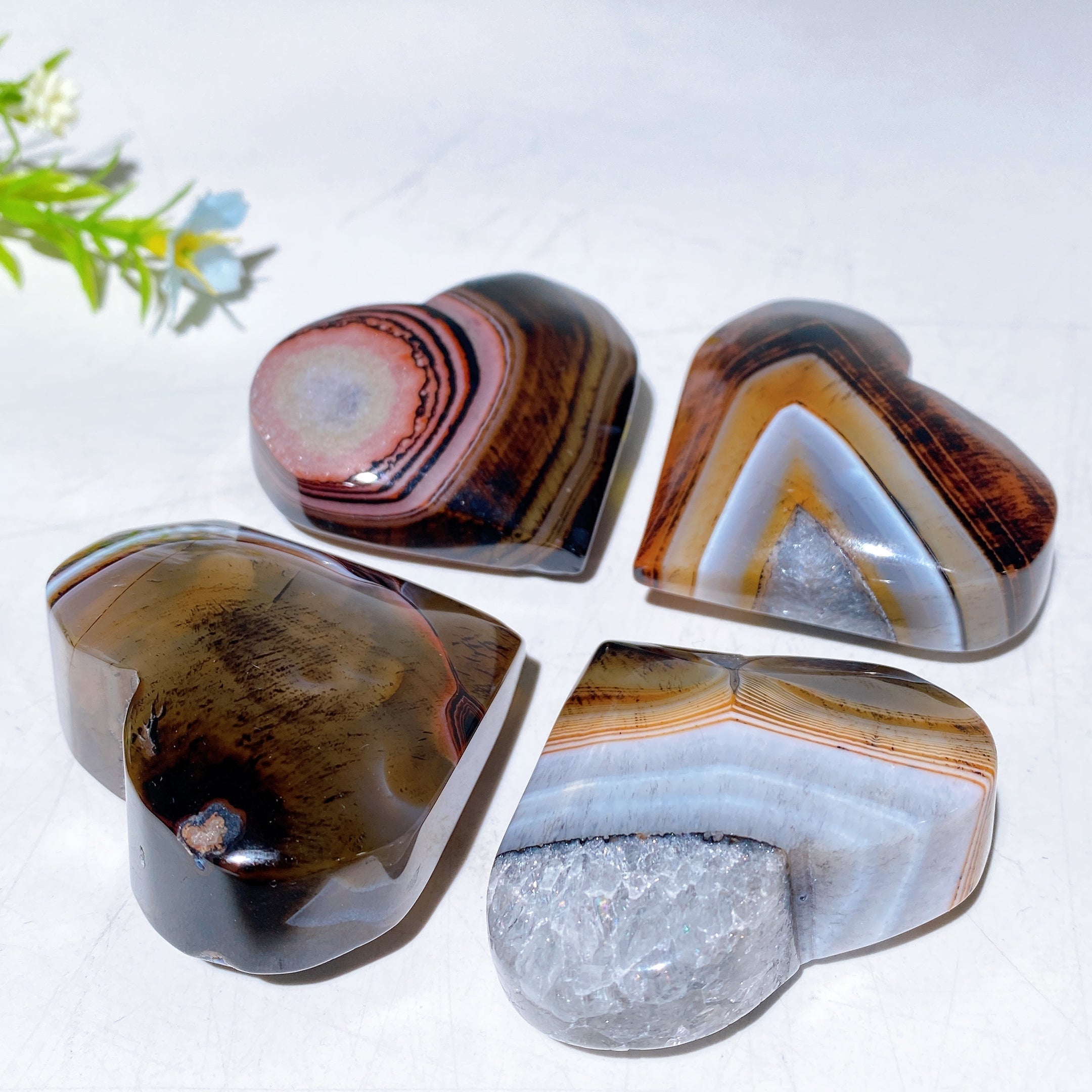 2.0-2.3 inch Black Sardonyx Crystal Heart for Healing