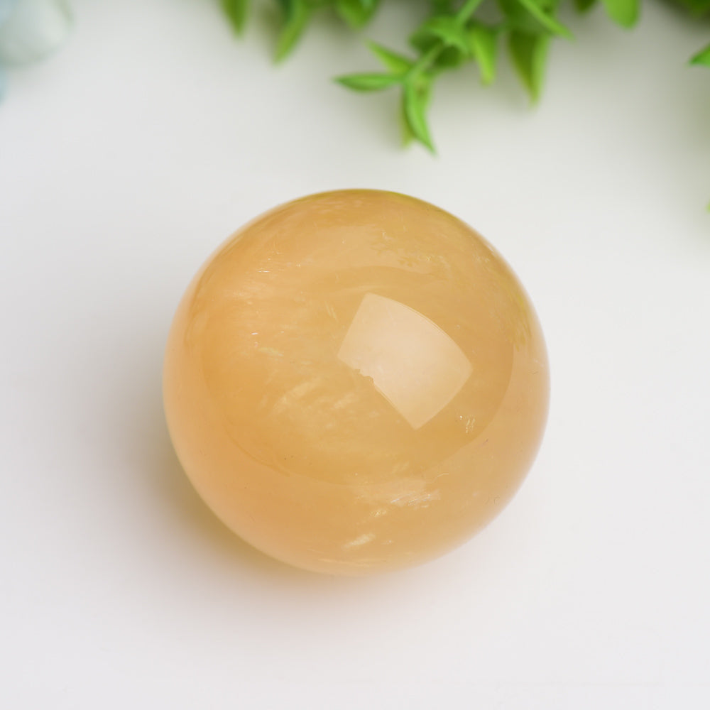 2.0-2.4 inch Honey Calcite Crystal Sphere for Energy Healing