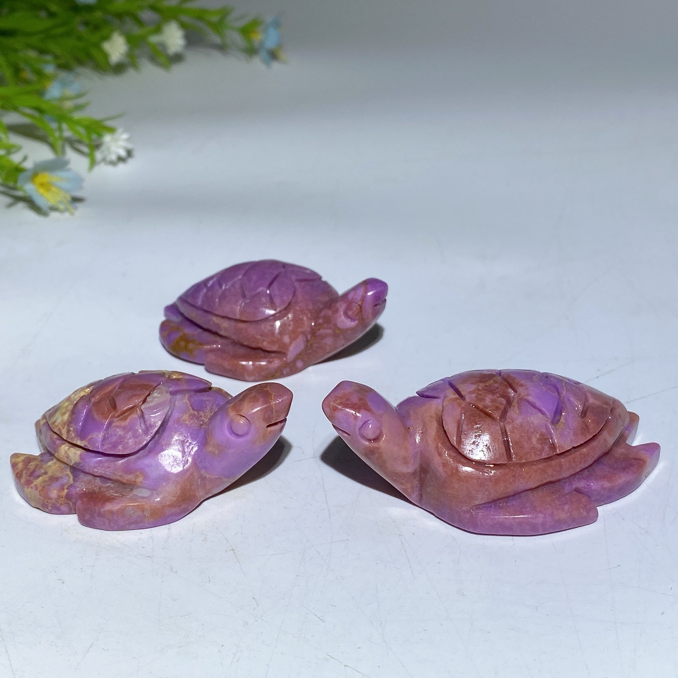 2.0-2.4 inch Phosphosiderite Crystal Turtle Carving Figurine