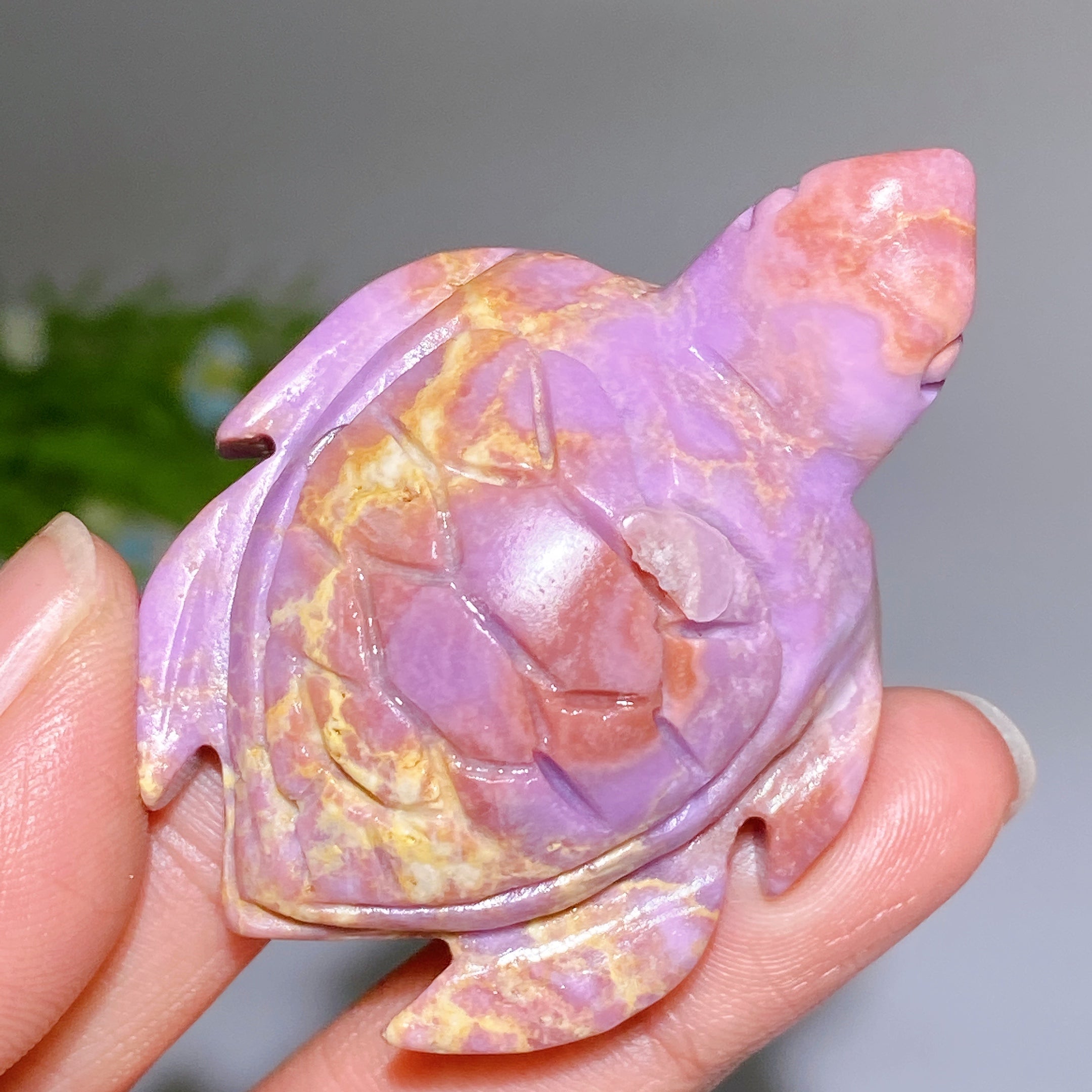 2.0-2.4 inch Phosphosiderite Crystal Turtle Carving Figurine