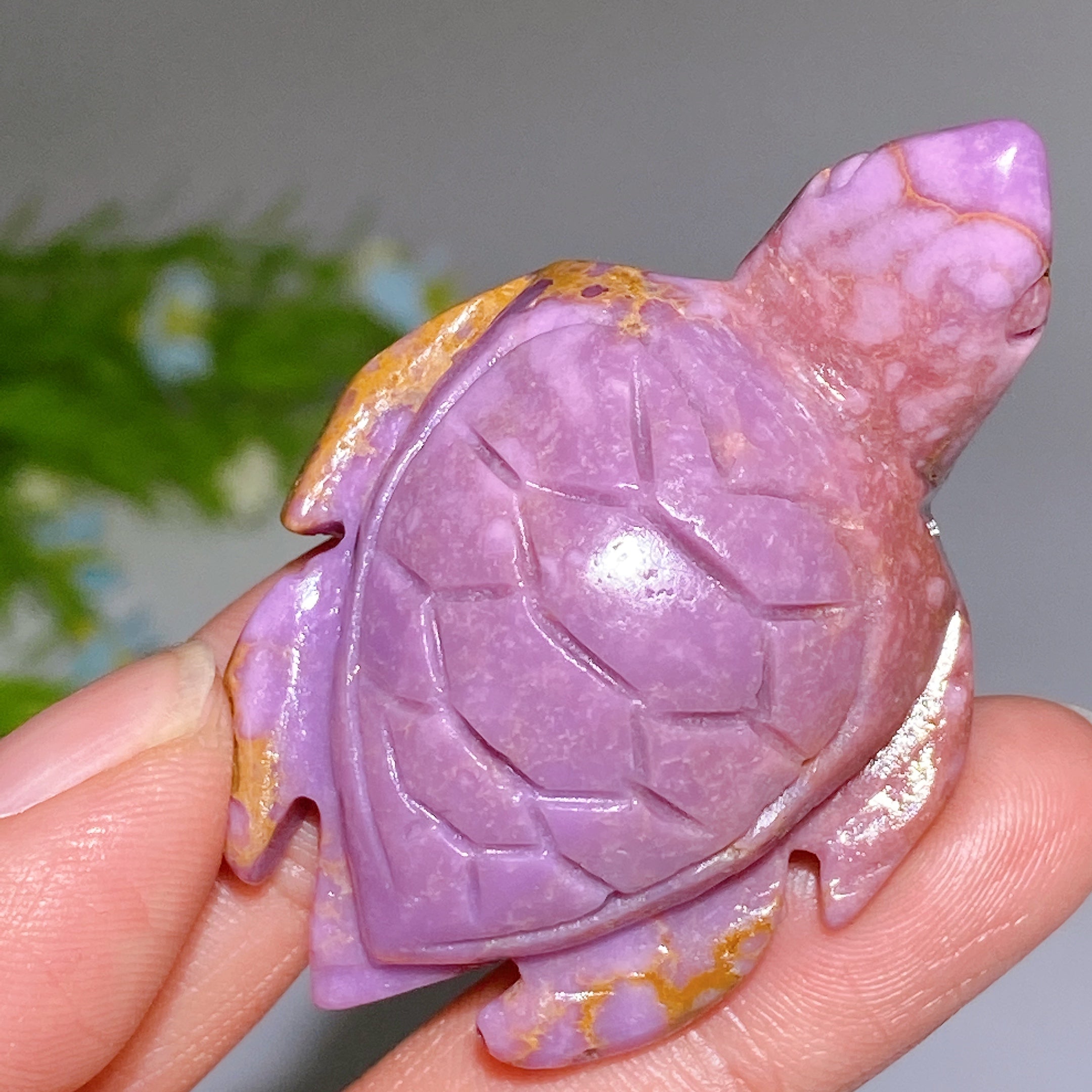 2.0-2.4 inch Phosphosiderite Crystal Turtle Carving Figurine