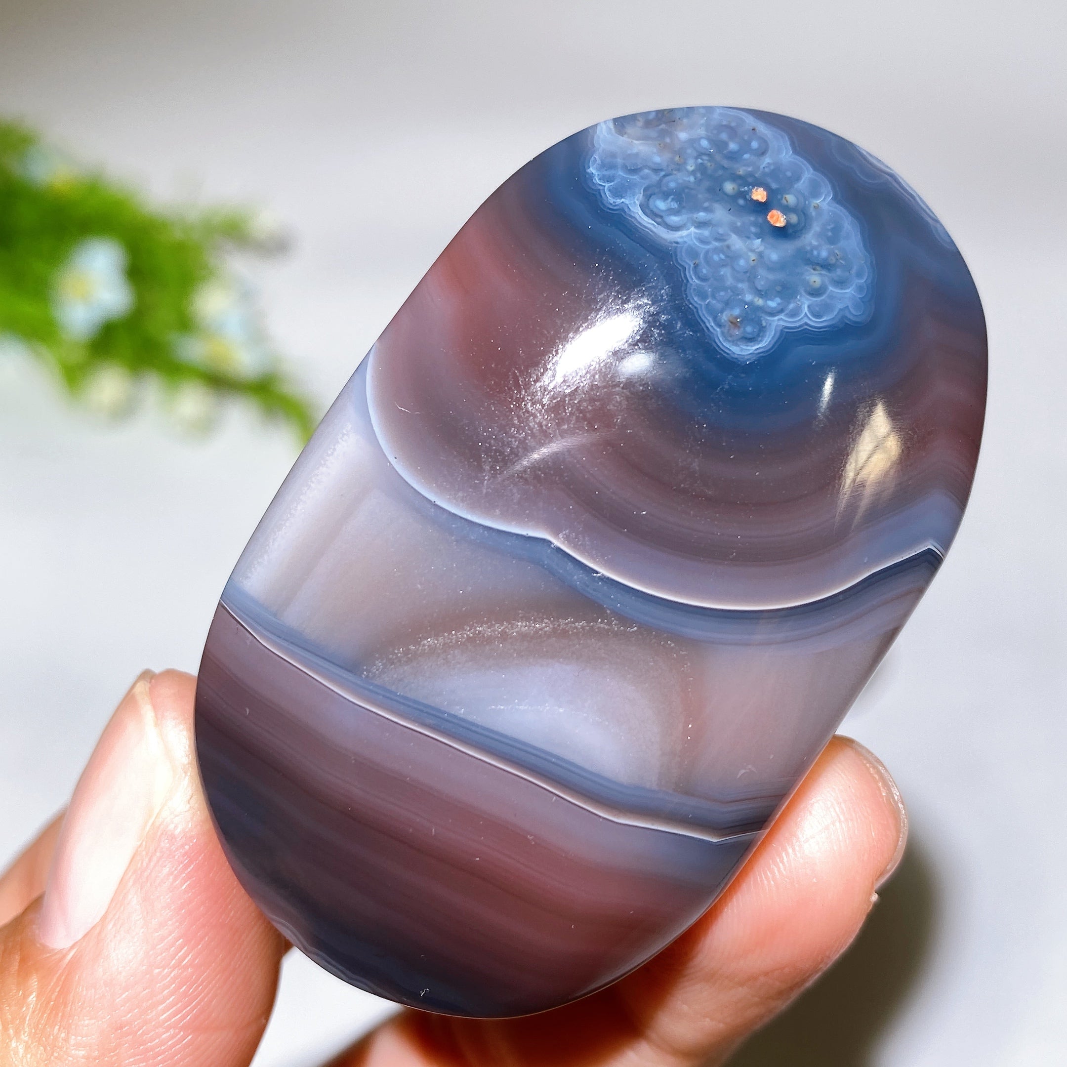 2.0-2.5" Botswana Agate Palm Stone for Crystal Healing