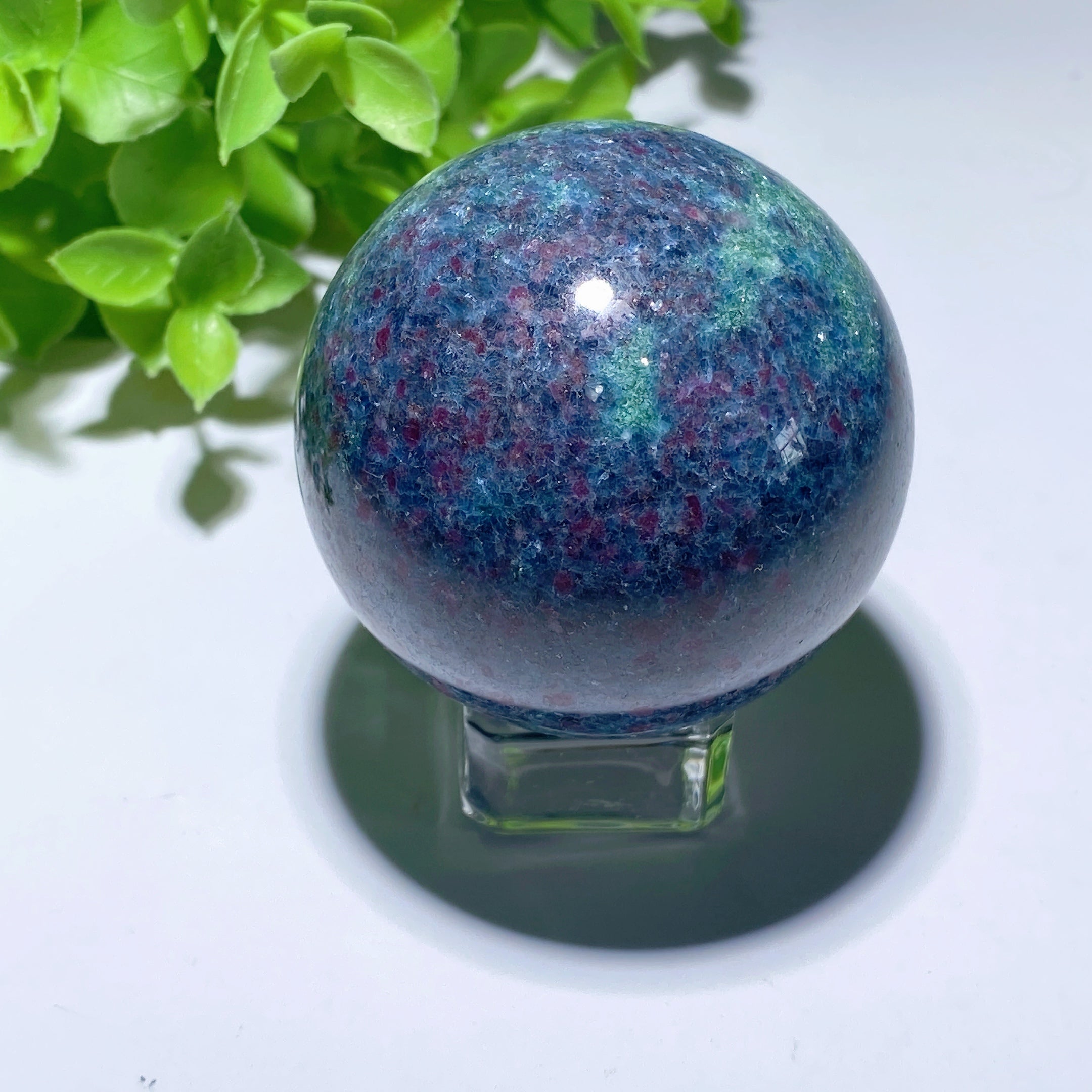 2.0-4.0 Inch Ruby Kyanite Green Mica Crystal Sphere Healing