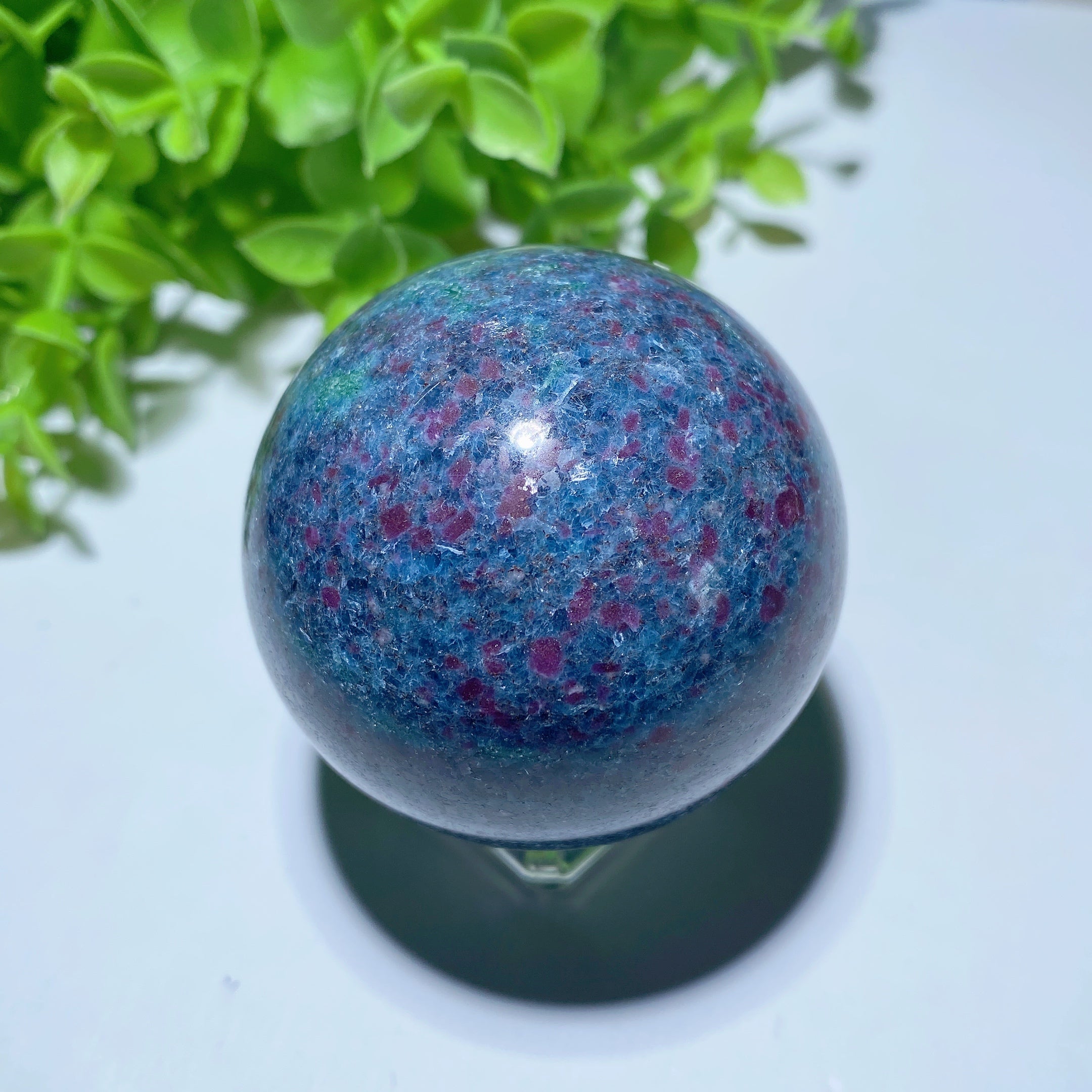 2.0-4.0 Inch Ruby Kyanite Green Mica Crystal Sphere Healing