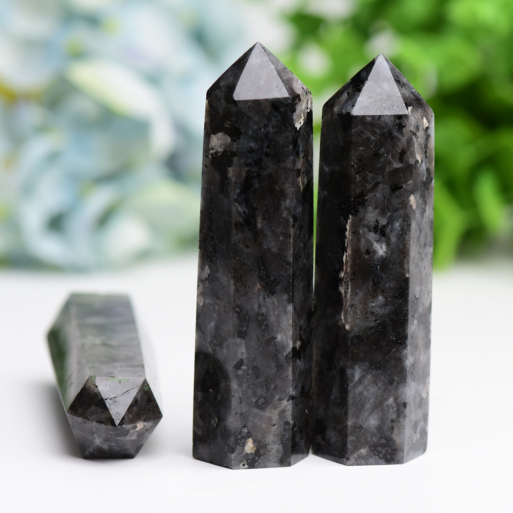 2.0-4.5 inch Larvikite Crystal Points for Energy Healing