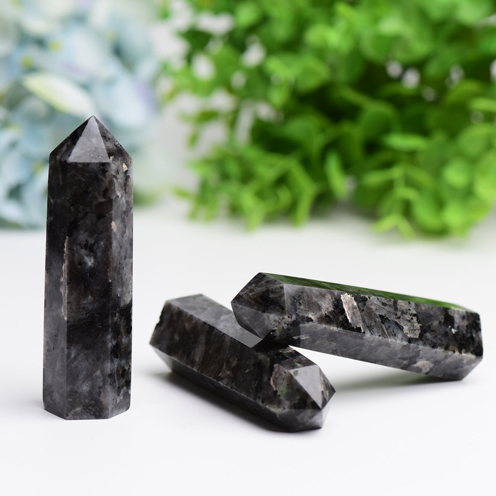 2.0-4.5 inch Larvikite Crystal Points for Energy Healing