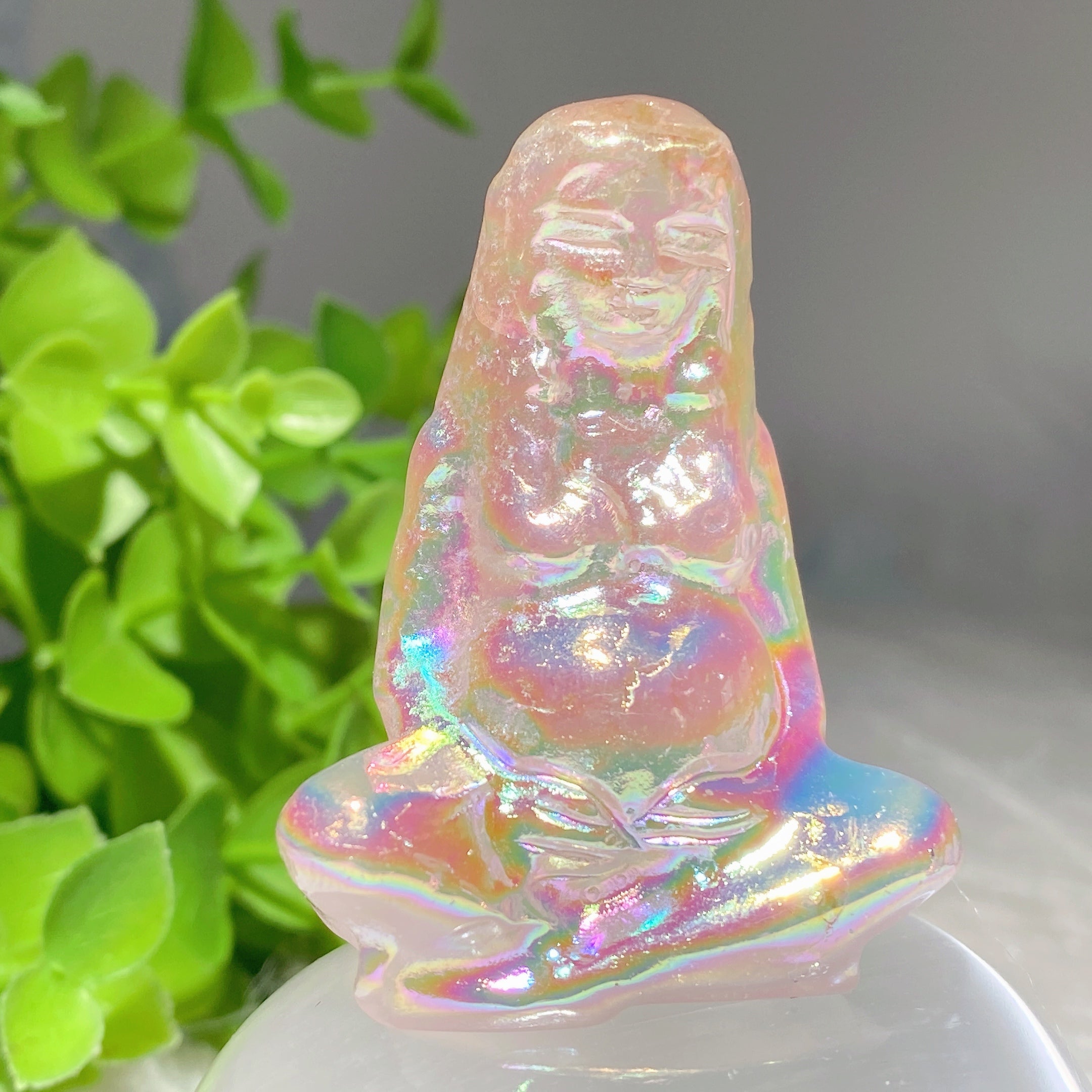 2.0" Aura Rose Quartz Fairy & Mother of Earth Figurines