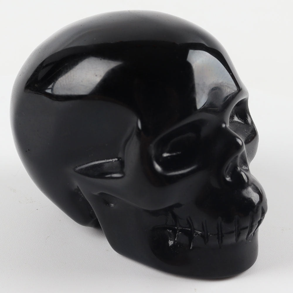 2.0" Black Obsidian Crystal Skull Sculpture for Meditation