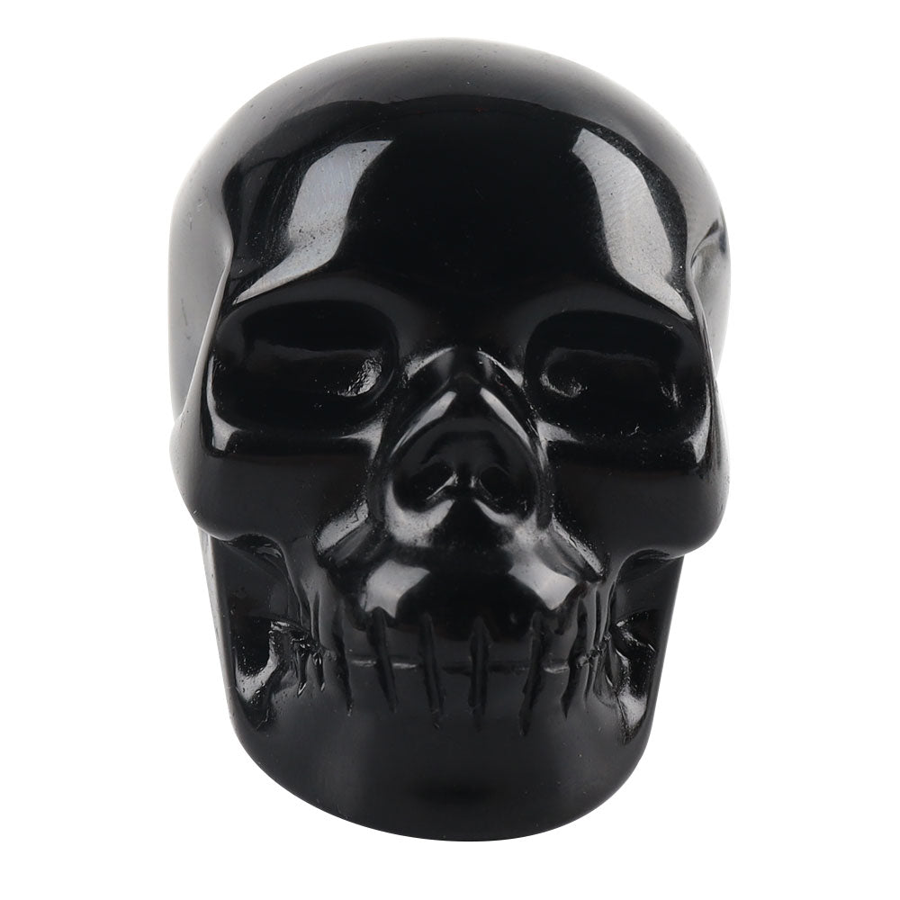2.0" Black Obsidian Crystal Skull Sculpture for Meditation