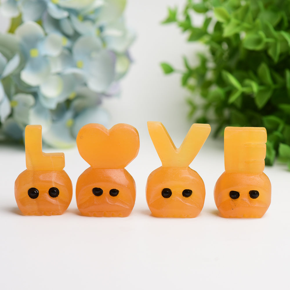 2.0" Green Aventurine & Honey Calcite LOVE Letters Set