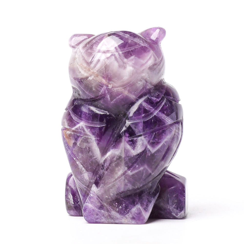 2.0 Inch Amethyst Crystal Owl Figurine for Wisdom