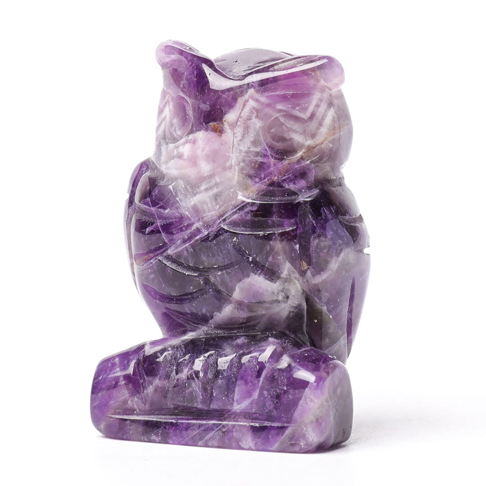 2.0 Inch Amethyst Crystal Owl Figurine for Wisdom