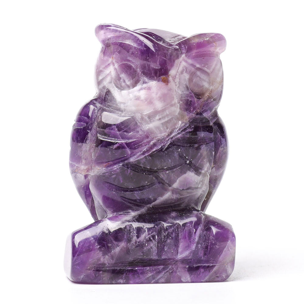 2.0 Inch Amethyst Crystal Owl Figurine for Wisdom