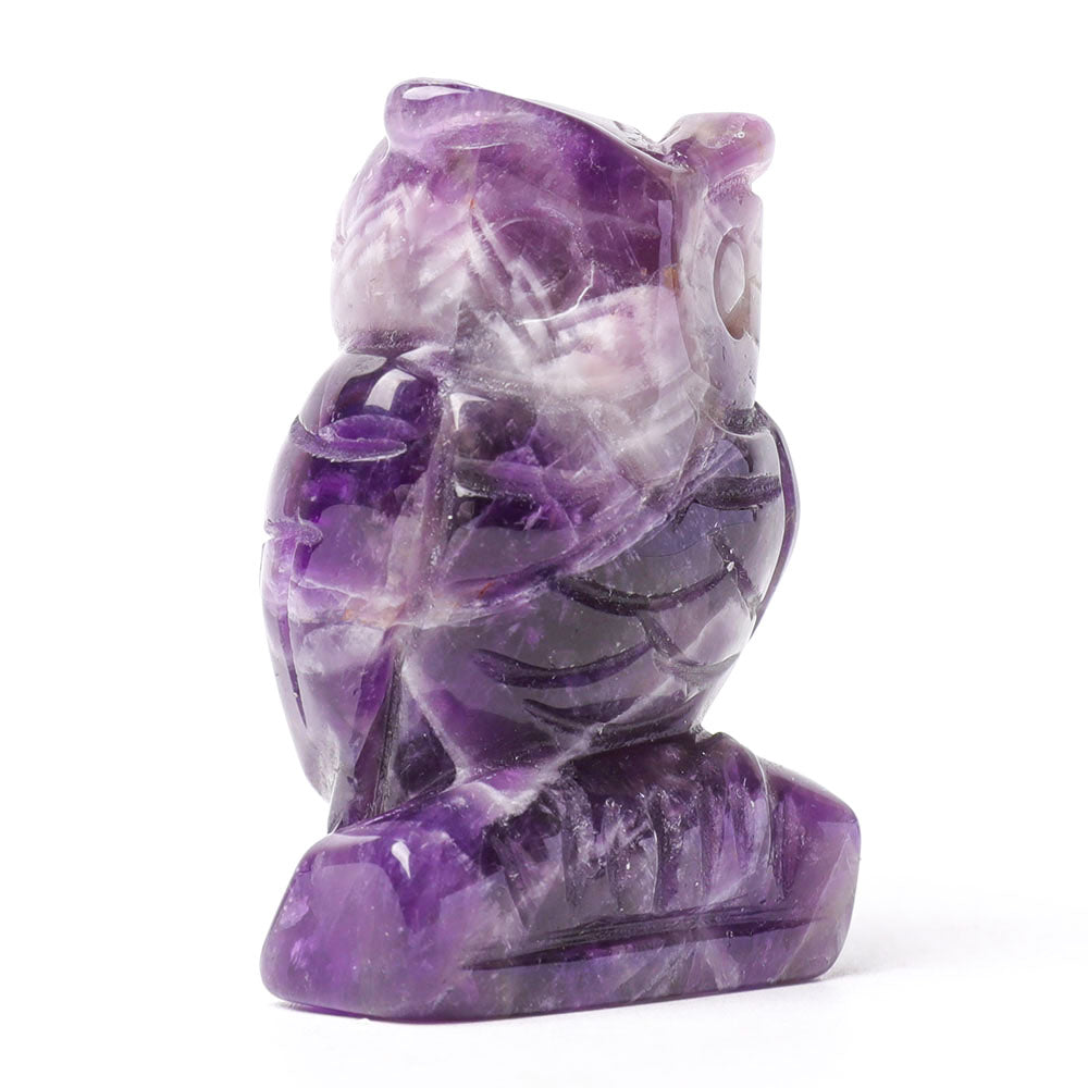2.0 Inch Amethyst Crystal Owl Figurine for Wisdom