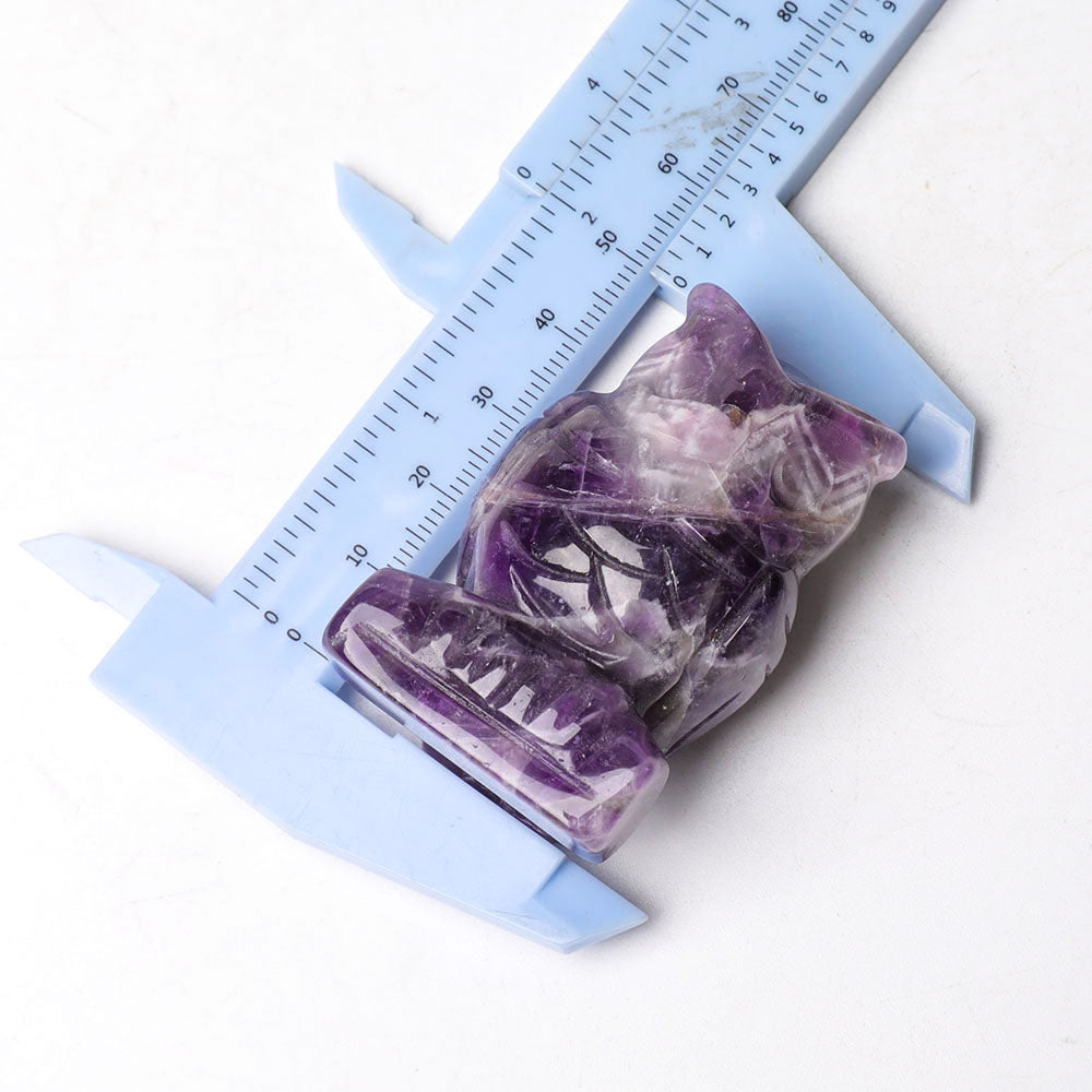 2.0 Inch Amethyst Crystal Owl Figurine for Wisdom