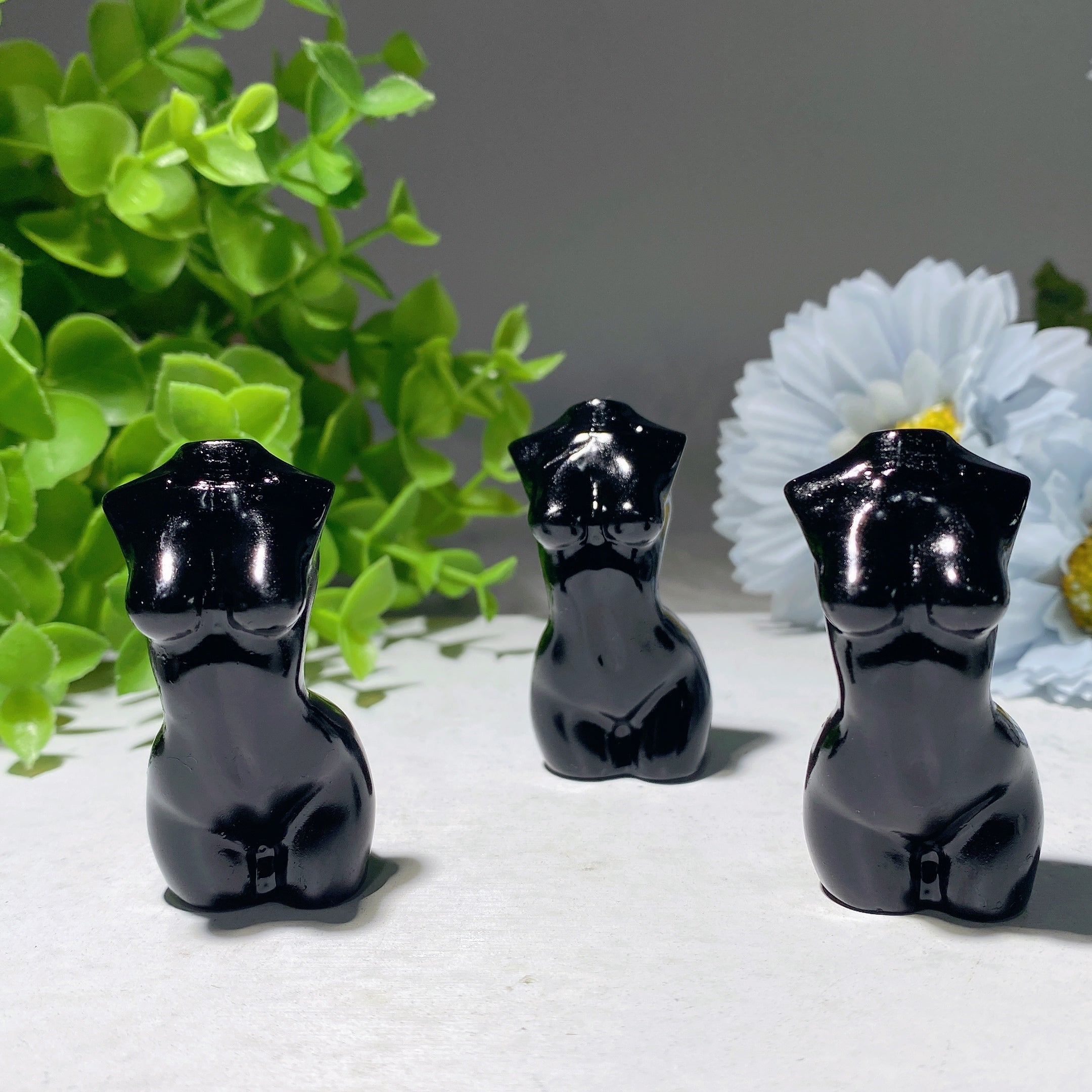 2.0 inch Black Obsidian Crystal Figurine Carving Sculpture