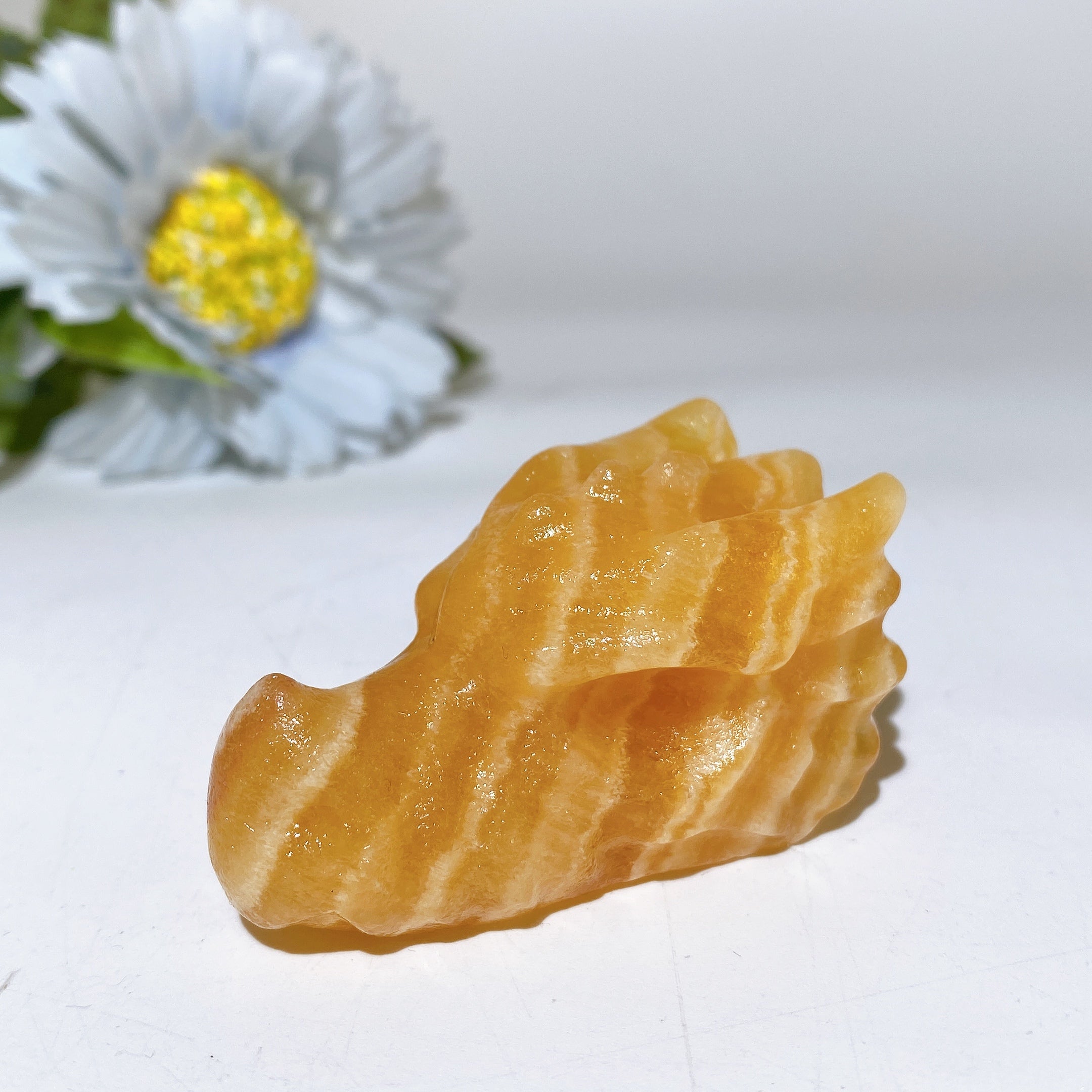 2.0 Inch Crystal Dragon Head Carvings Healing Figurines