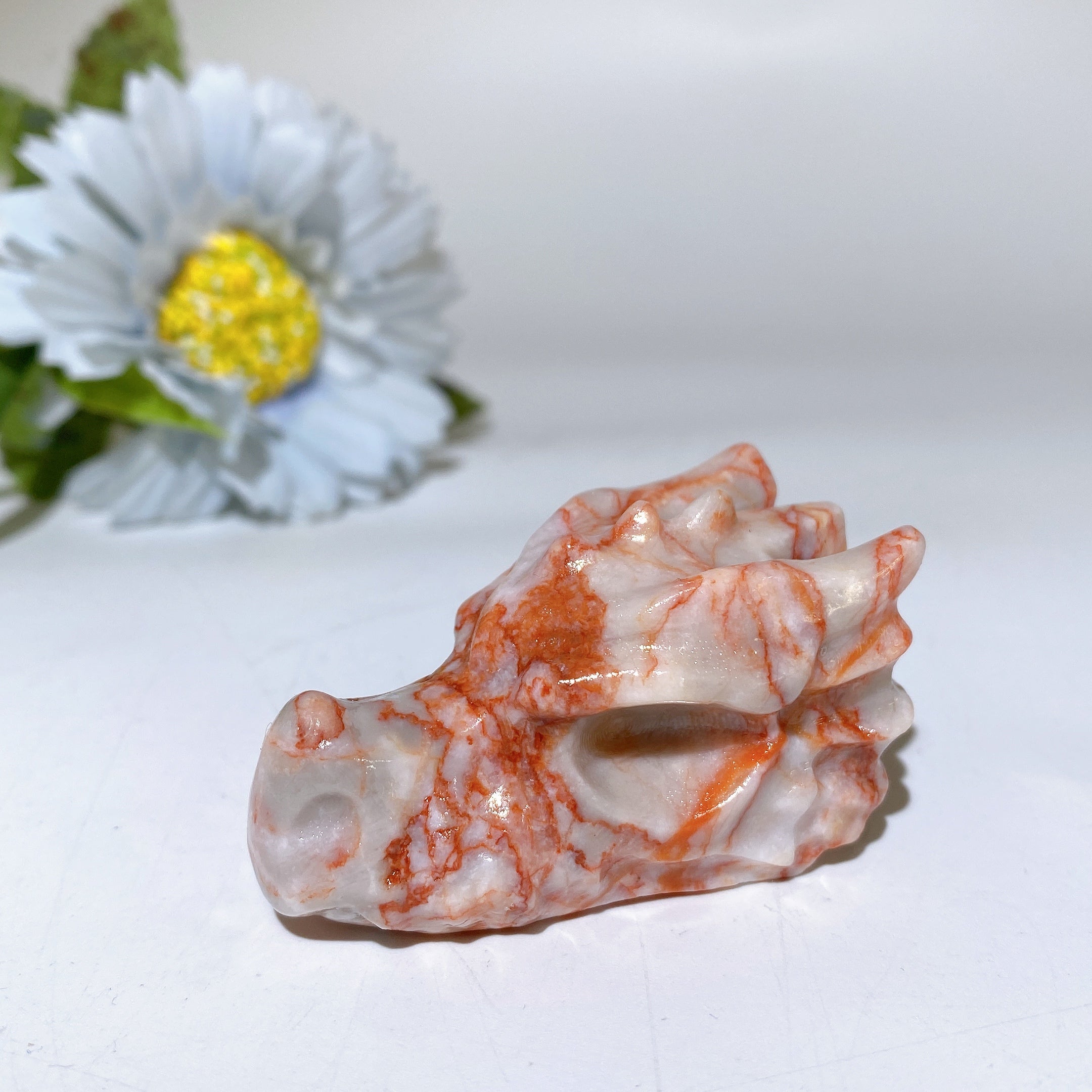 2.0 Inch Crystal Dragon Head Carvings Healing Figurines