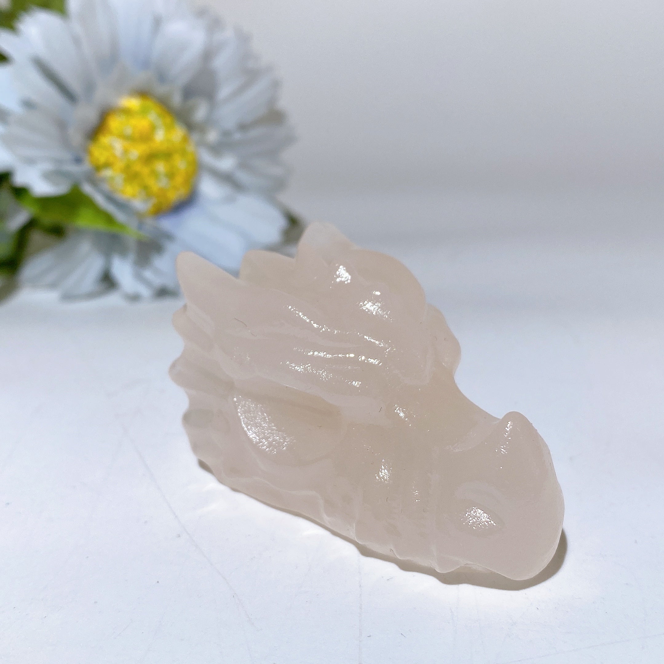 2.0 Inch Crystal Dragon Head Carvings Healing Figurines