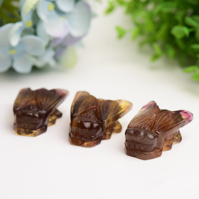 2.0 inch Fluorite Cicada Crystal Carving Figurine