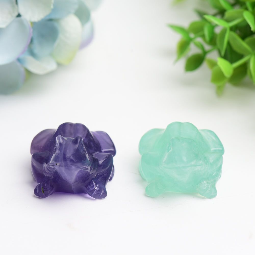 2.0 Inch Fluorite Crystal Frog Figurine for Healing