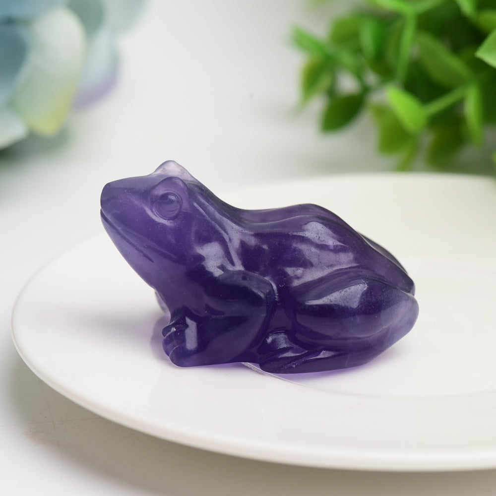 2.0 Inch Fluorite Crystal Frog Figurine for Healing